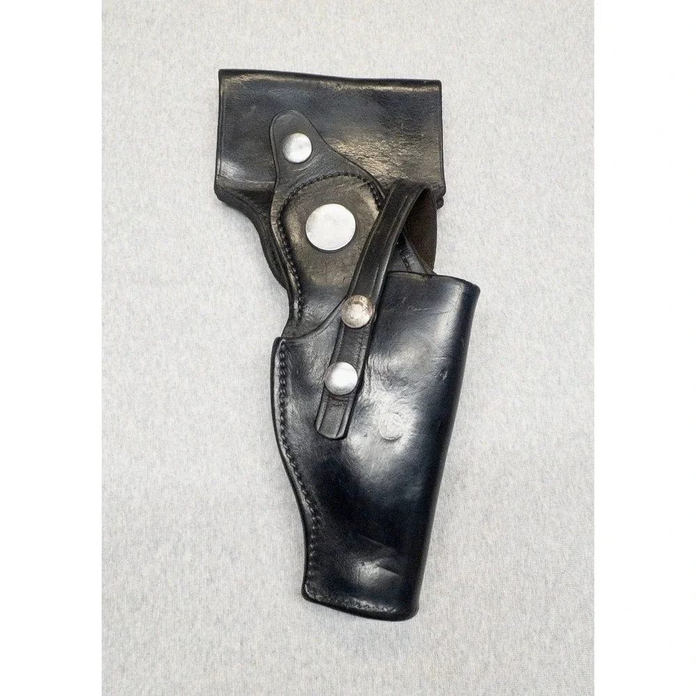 Vtg Safety Speed Black Leather Holster #41 Outdoors Utility Shooting Made In USA